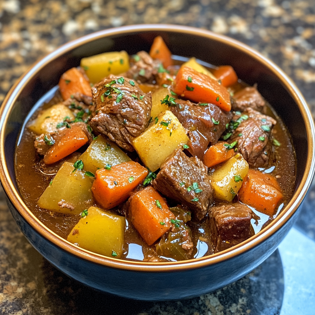 Hearty Homestyle Beef Stew with Root Vegetables