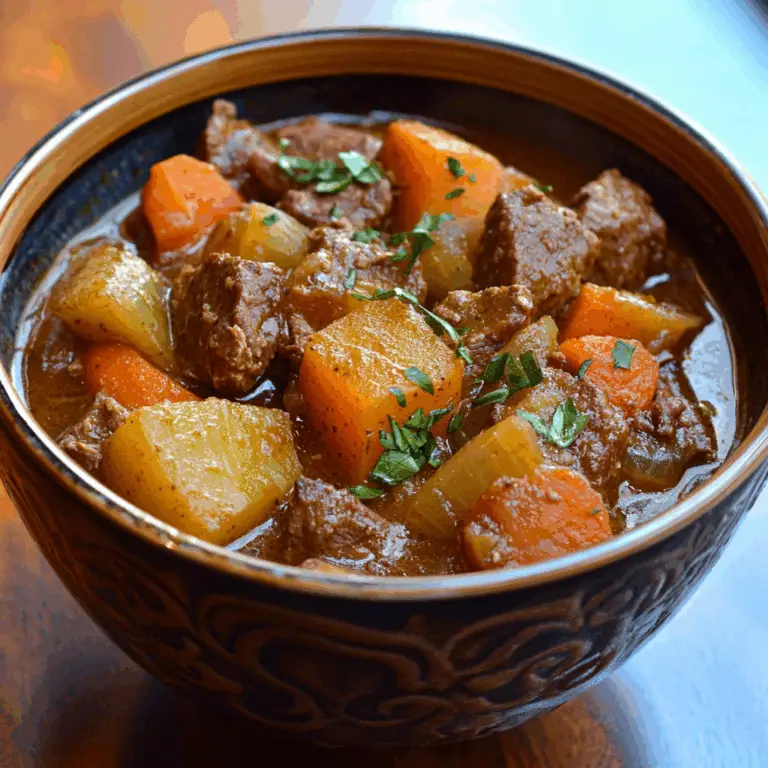 Hearty Homestyle Beef Stew with Root Vegetables