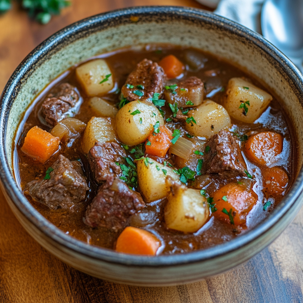 Hearty Homestyle Beef Stew with Root Vegetables