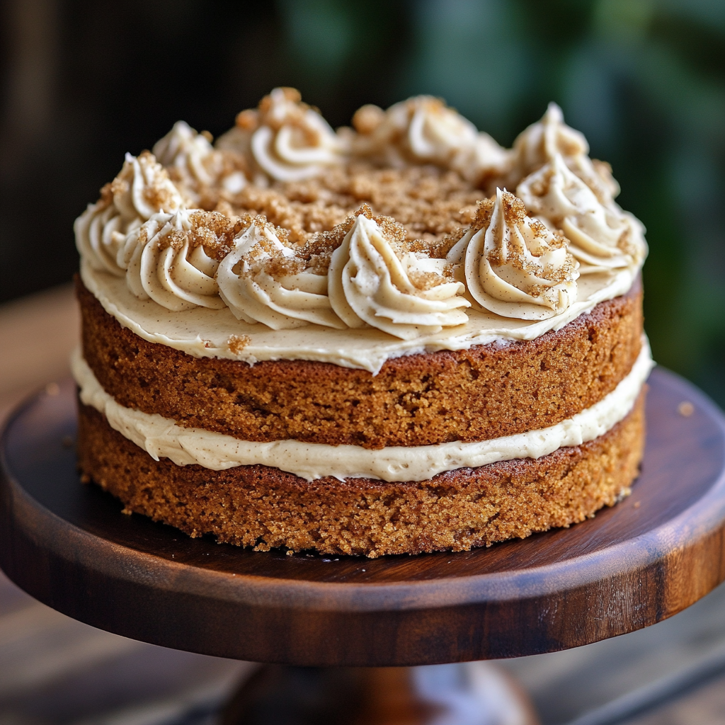 Pumpkin Spice Cake with Brown Sugar Cream Cheese Frosting