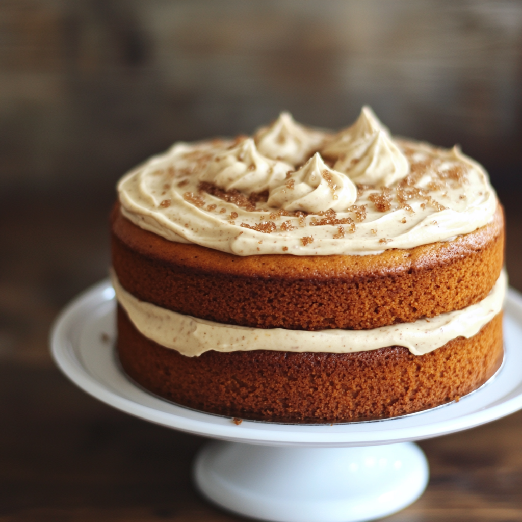 Pumpkin Spice Cake with Brown Sugar Cream Cheese Frosting