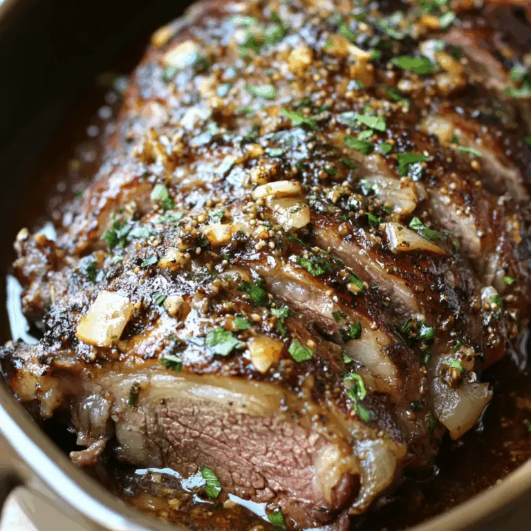 Slow-Roasted Lamb Shoulder with Garlic-Honey Mustard Glaze