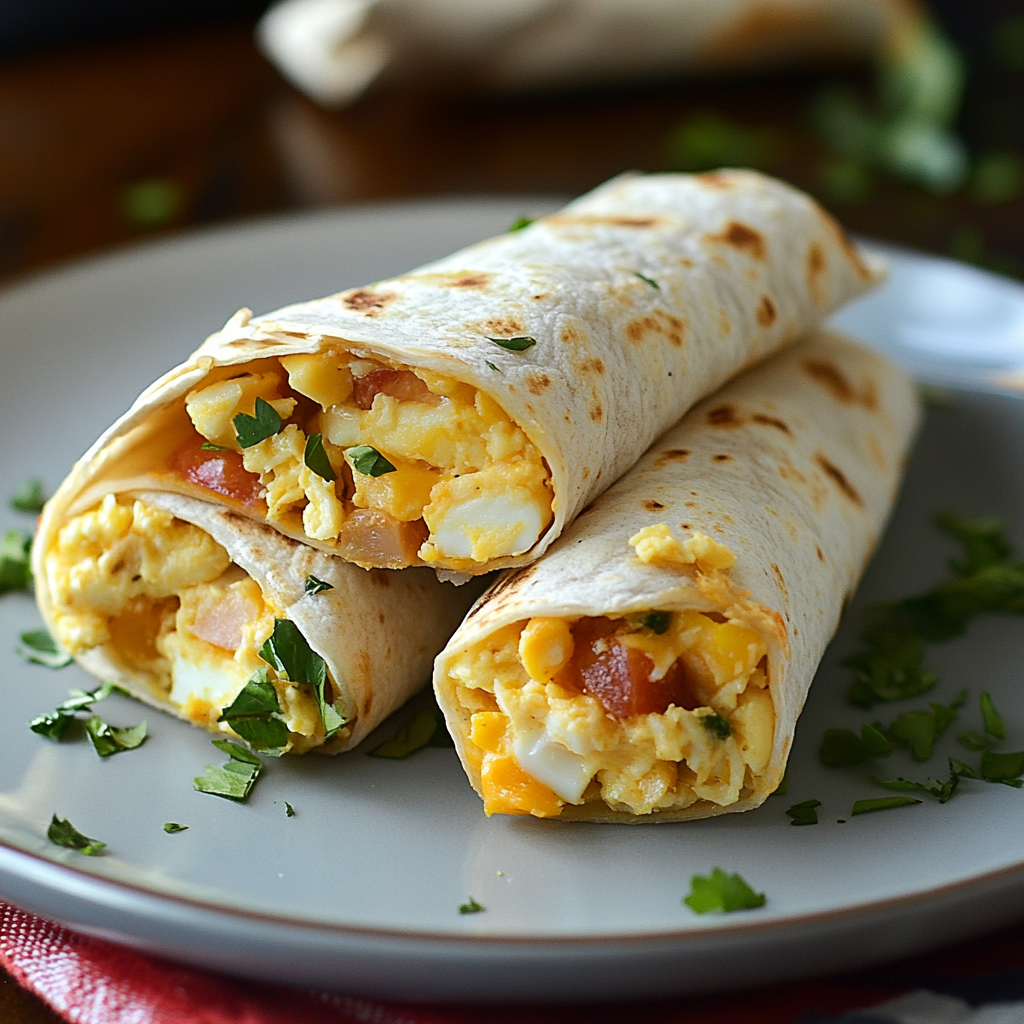 Turkey Bacon Egg and Cheese Breakfast Burritos