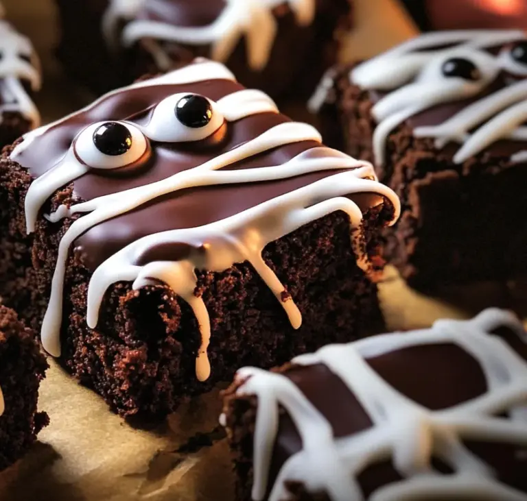spooky mummy brownies
