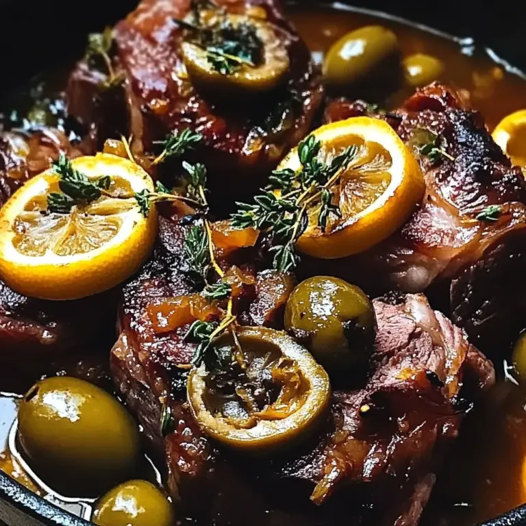 Braised Lamb Neck with Lemon, Olives & Warm Spices