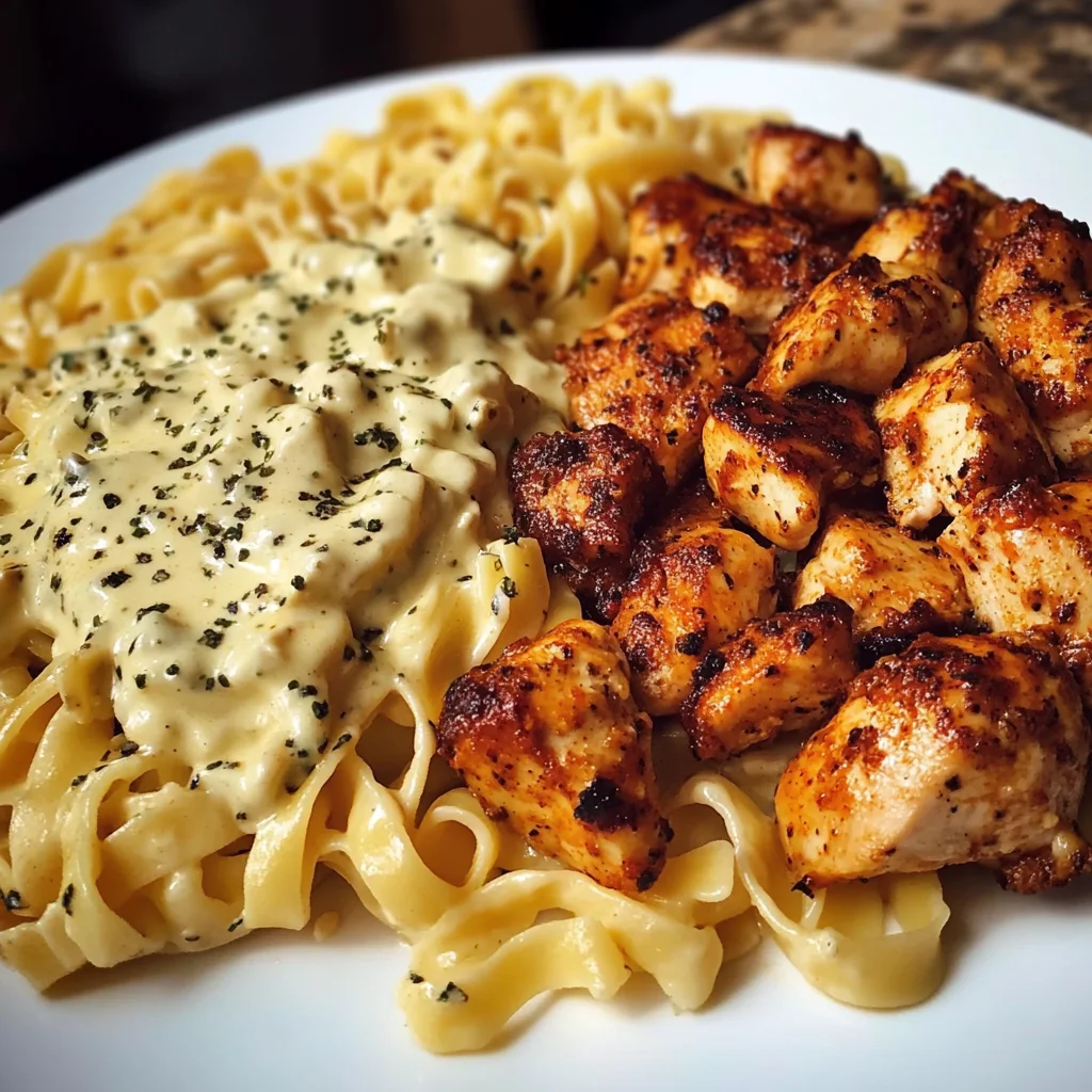 Cajun Chicken Alfredo Fettuccine Pasta with Velveeta Sauce