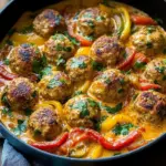 Creamy Bell Pepper Chicken Meatballs