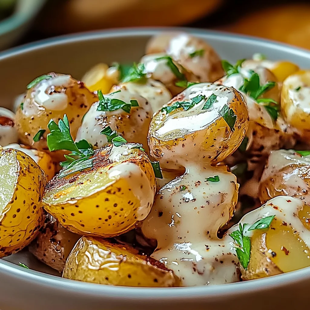 Creamy Garlic Baby Potatoes