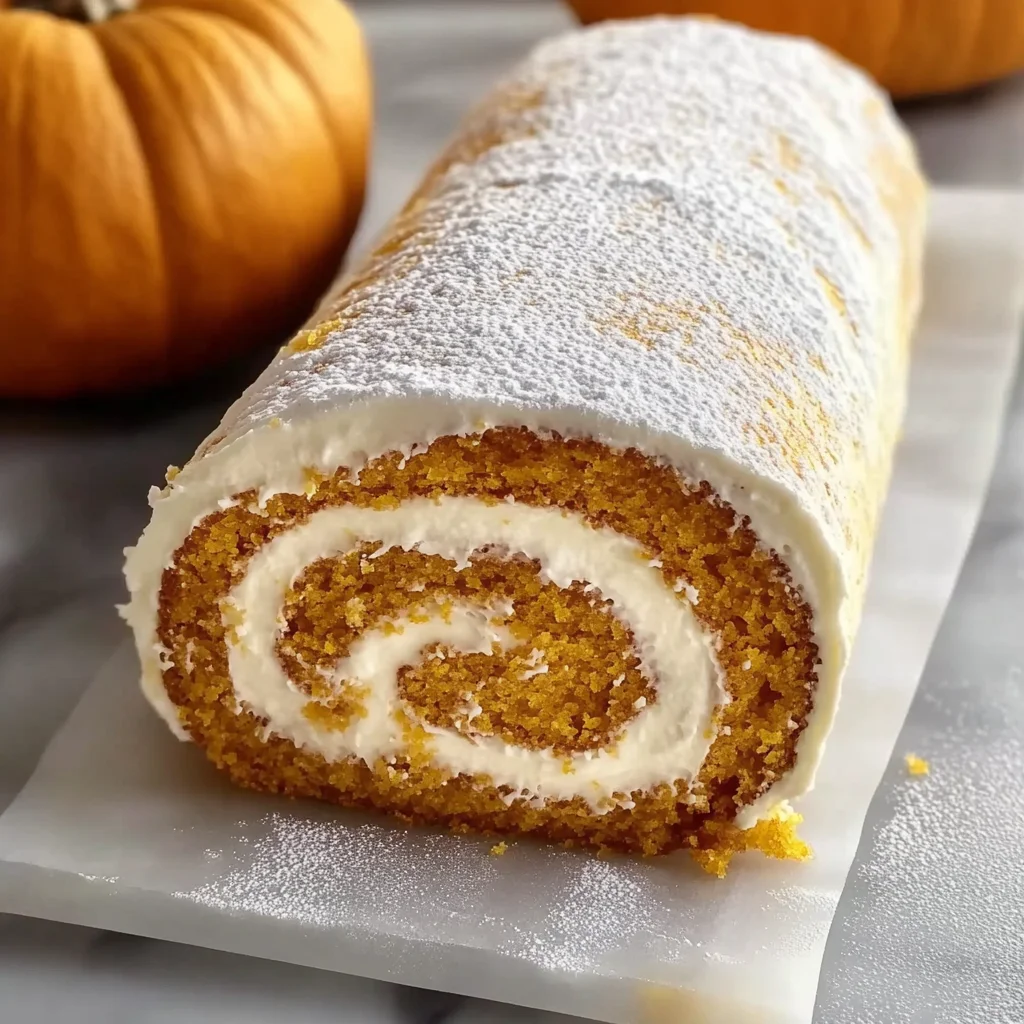 Fall Pumpkin Spice Roll Cake - theamazingfood