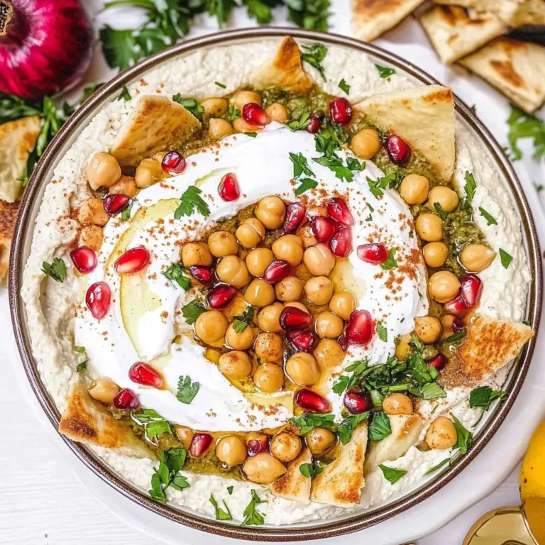 Fatteh (Pita, hummus, and yogurt)
