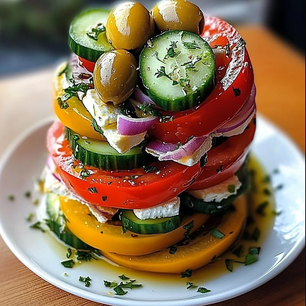 Greek Feta Salad Tower