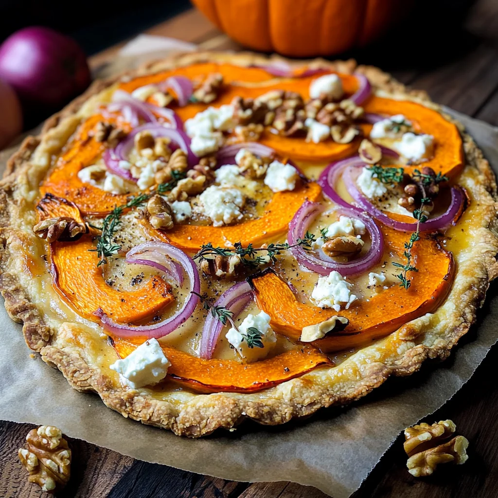 Kürbis-Flammkuchen mit Feta