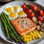 Nourishing Pan-Seared Salmon with Asparagus and Scrambled Eggs Recipe