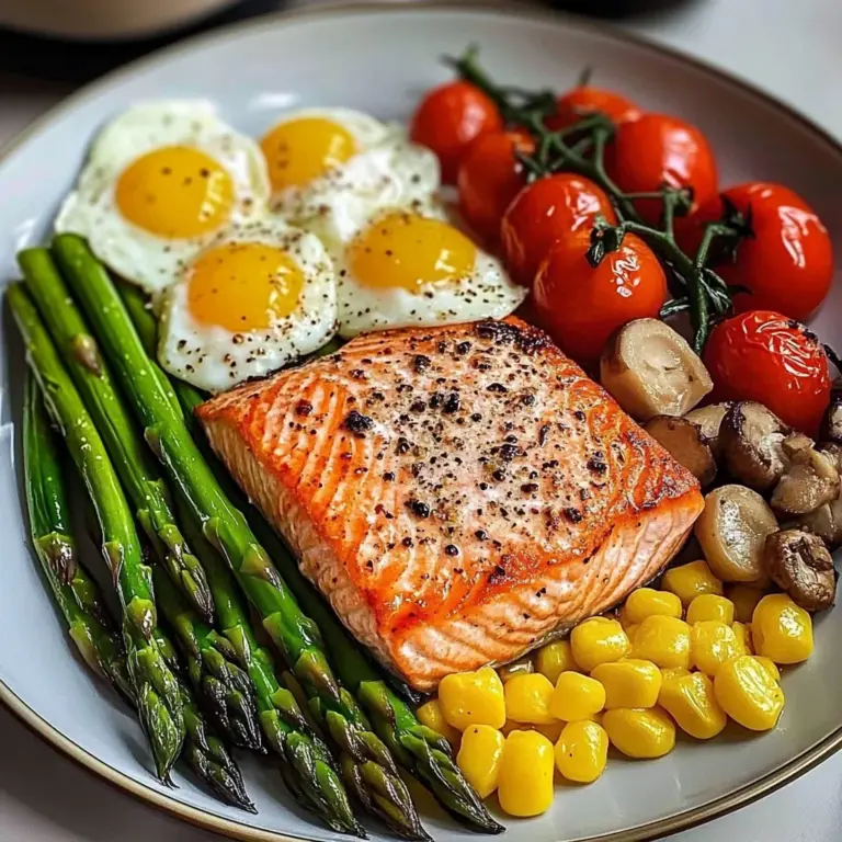 Nourishing Pan-Seared Salmon with Asparagus and Scrambled Eggs Recipe