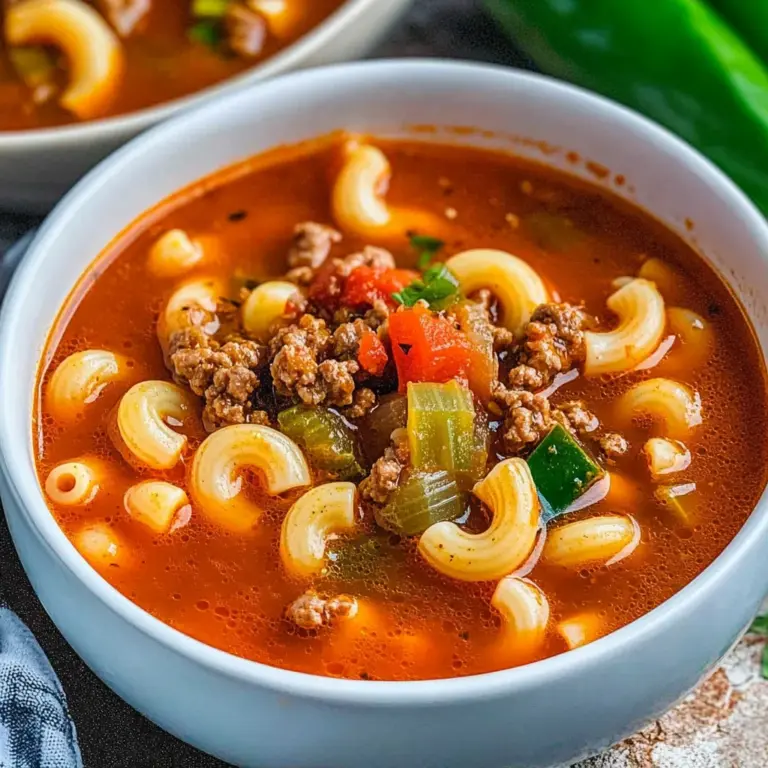 One Pot Beef and Tomato Macaroni Soup