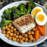 Protein Power Plate with Fish, Roasted Chickpeas & Veggies
