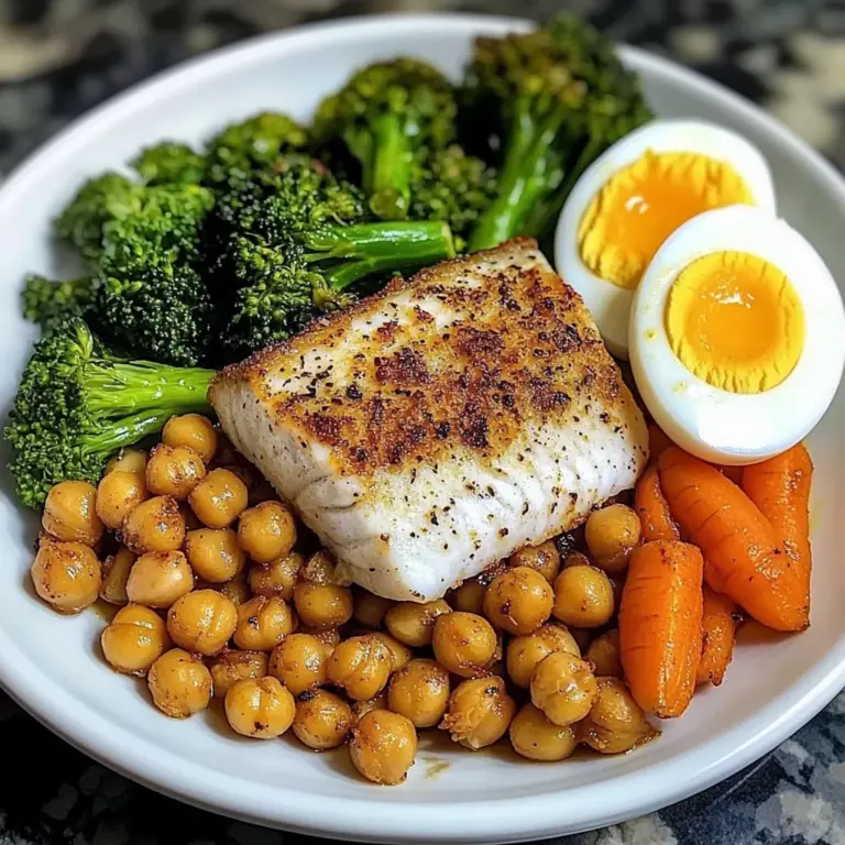 Protein Power Plate with Fish, Roasted Chickpeas & Veggies