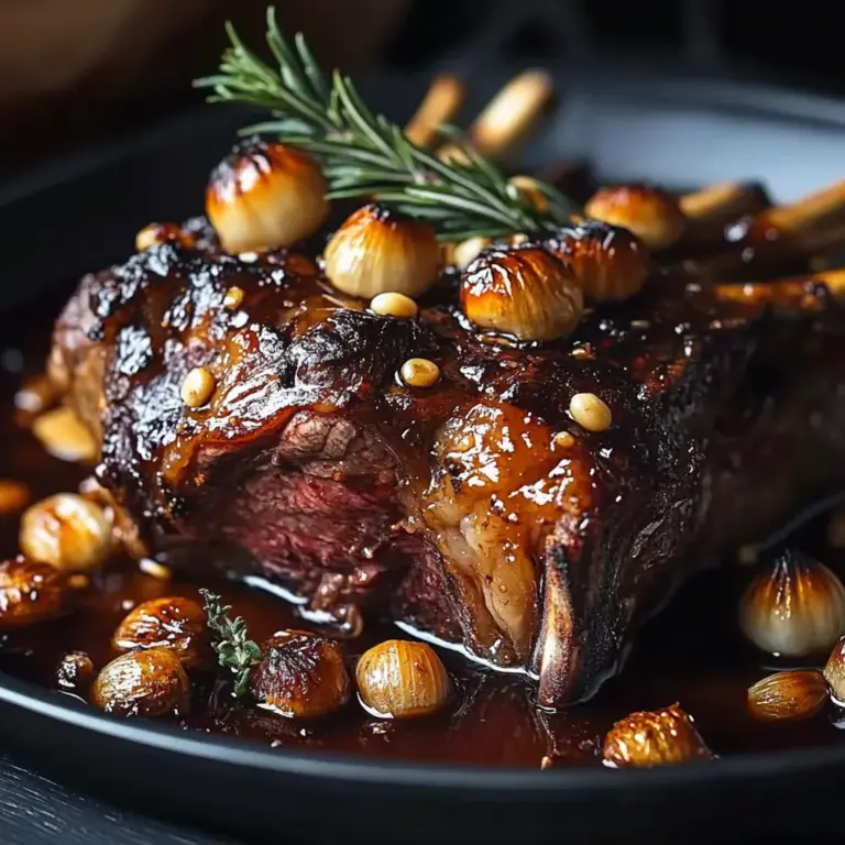 Roasted Bone-In Lamb Shoulder with Garlic and Honey-Rosemary Glaze