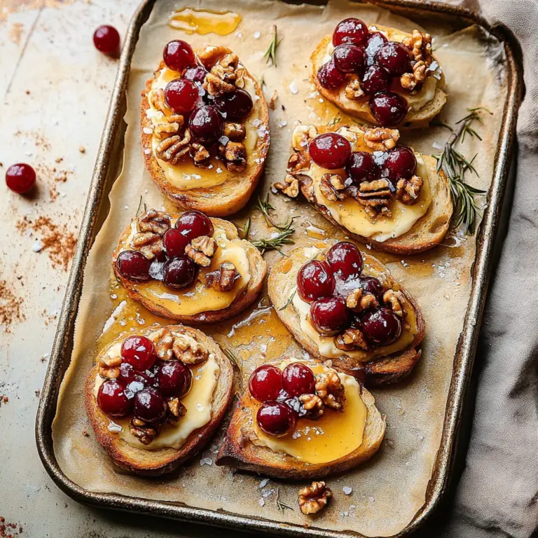 Roasted Grape & Brie Crostini with Honey + Sea Salt