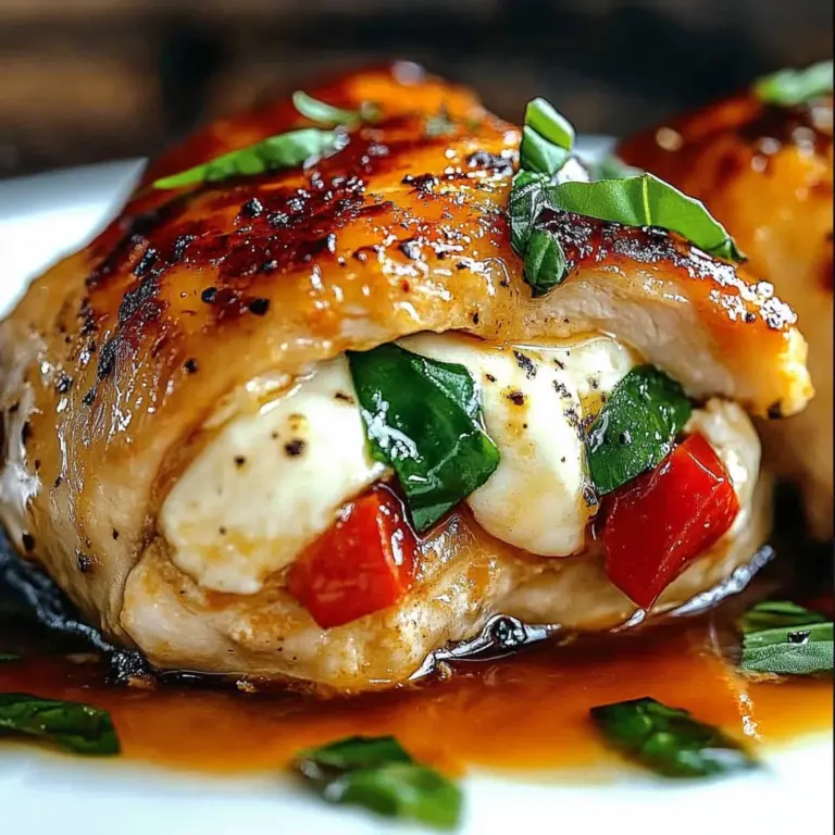 Roasted Red Pepper Mozzarella Stuffed Chicken