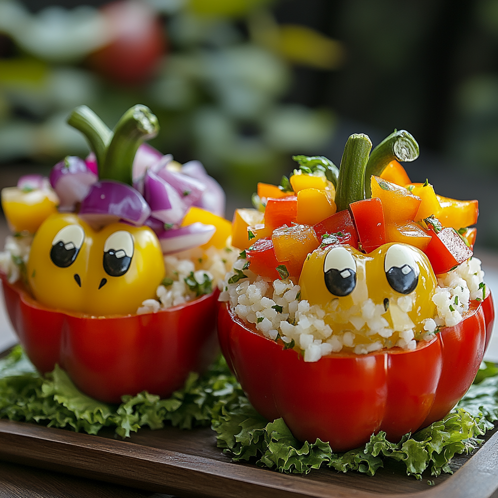 Monster Bell Pepper Salad Cups