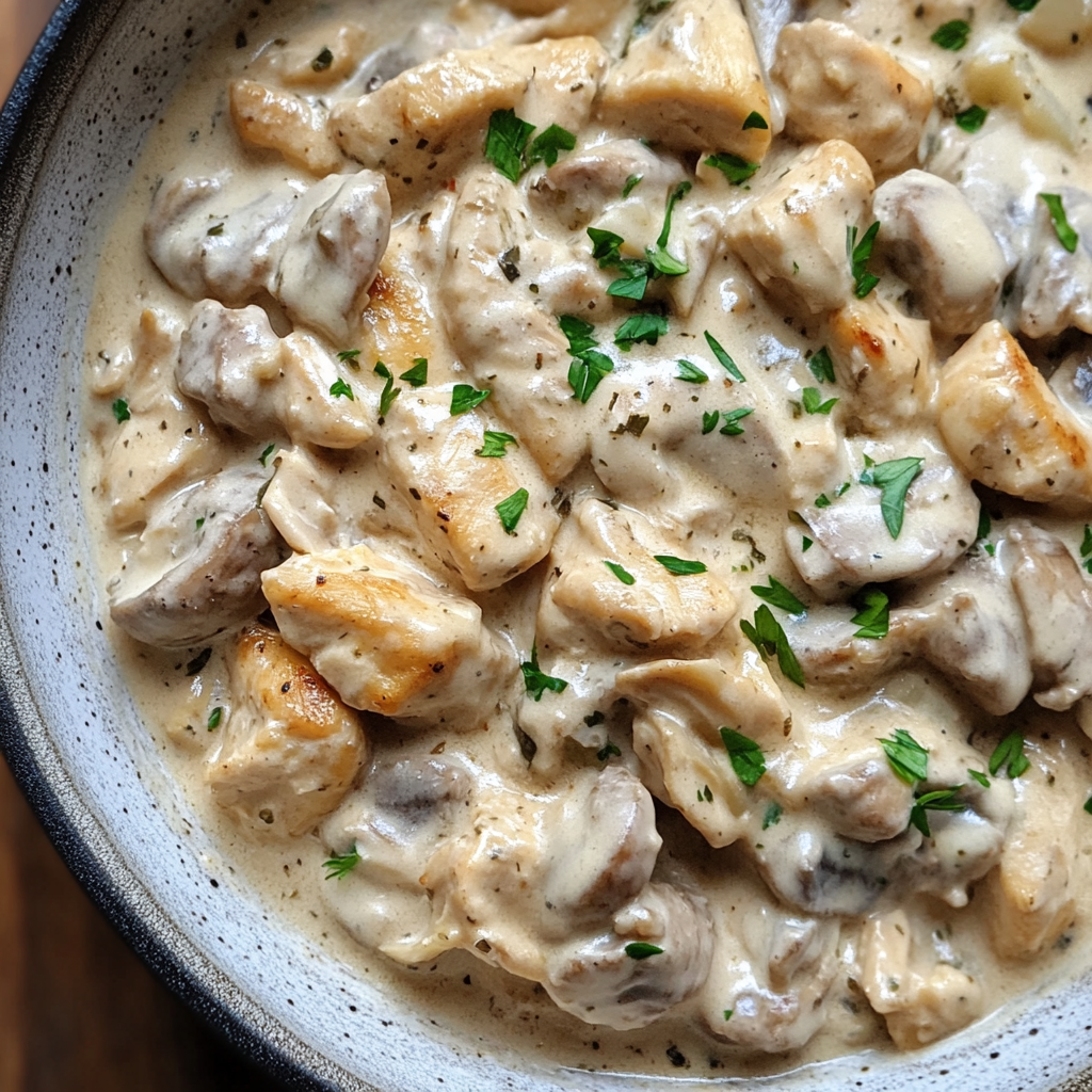 Creamy Chicken & turkey Bacon Stroganoff