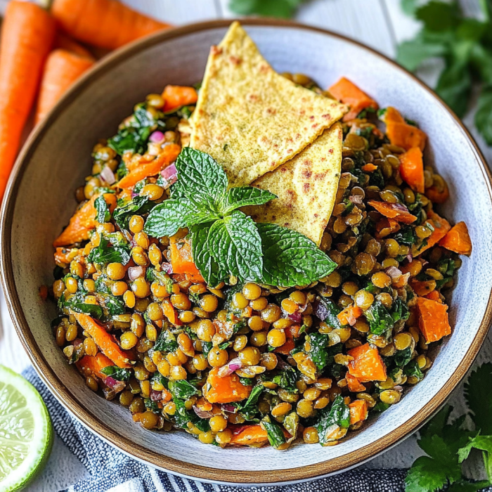 Moroccan Lentil Carrot Salad (Vegan)