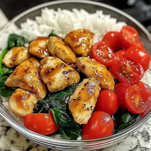Honey Pepper Chicken Rice Bowl with Fresh Veggies