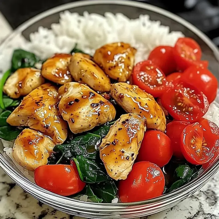 Honey Pepper Chicken Rice Bowl with Fresh Veggies
