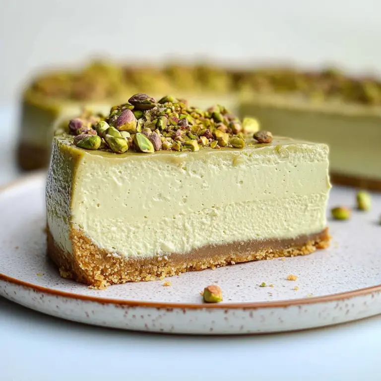 Pistachio Cheesecake With Pistachio Topping