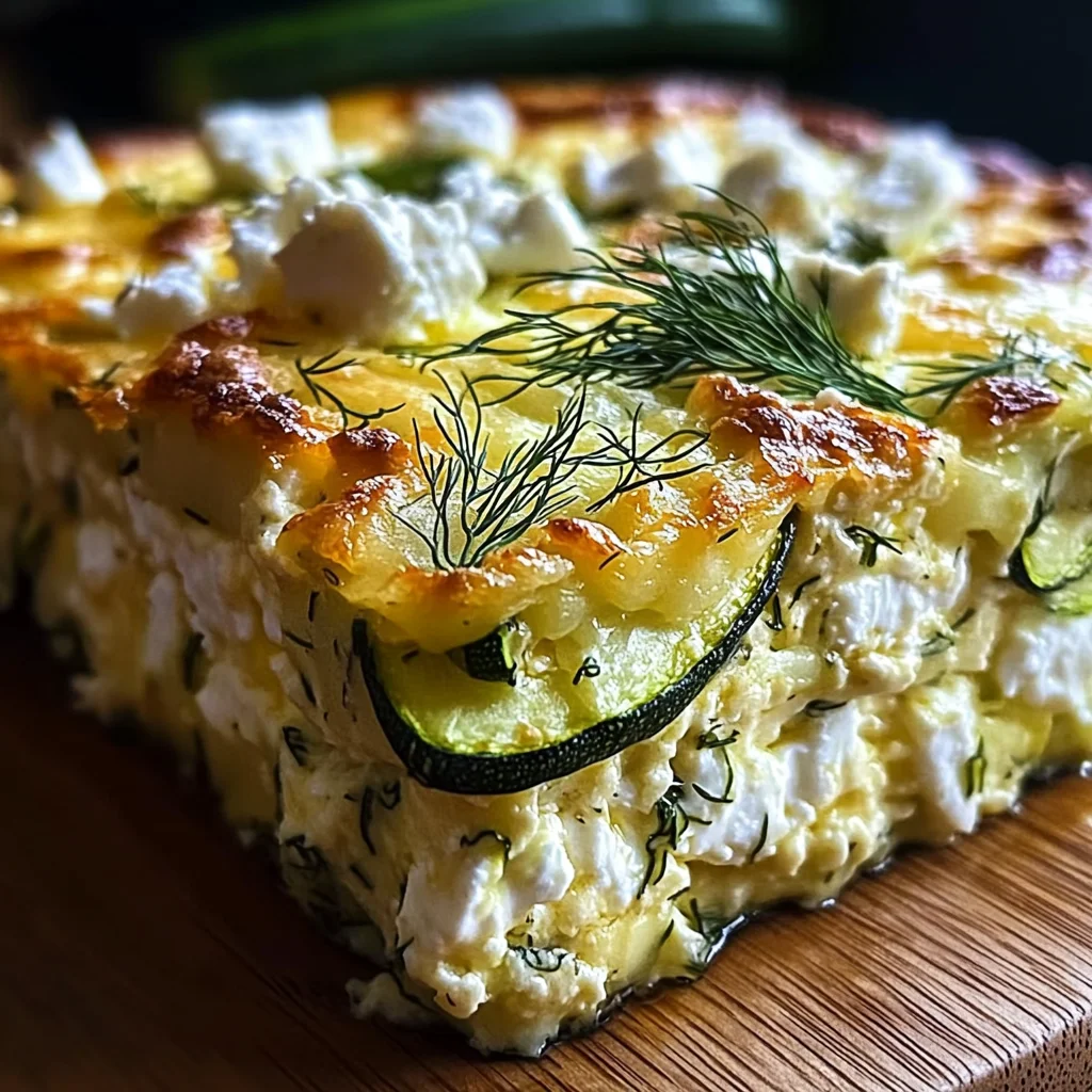 Zucchini Feta Cottage Cheese Bake