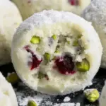 Cranberry Pistachio White Chocolate Truffles
