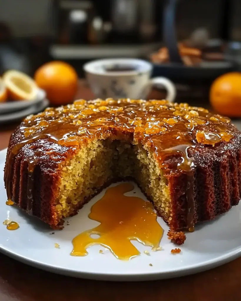 Orange & Cardamom Date Cake with Honey Drizzle