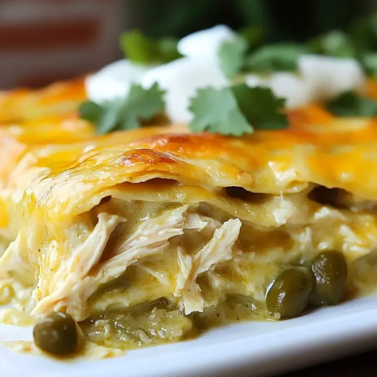 Quick and Easy Green Chile Chicken Enchilada Casserole