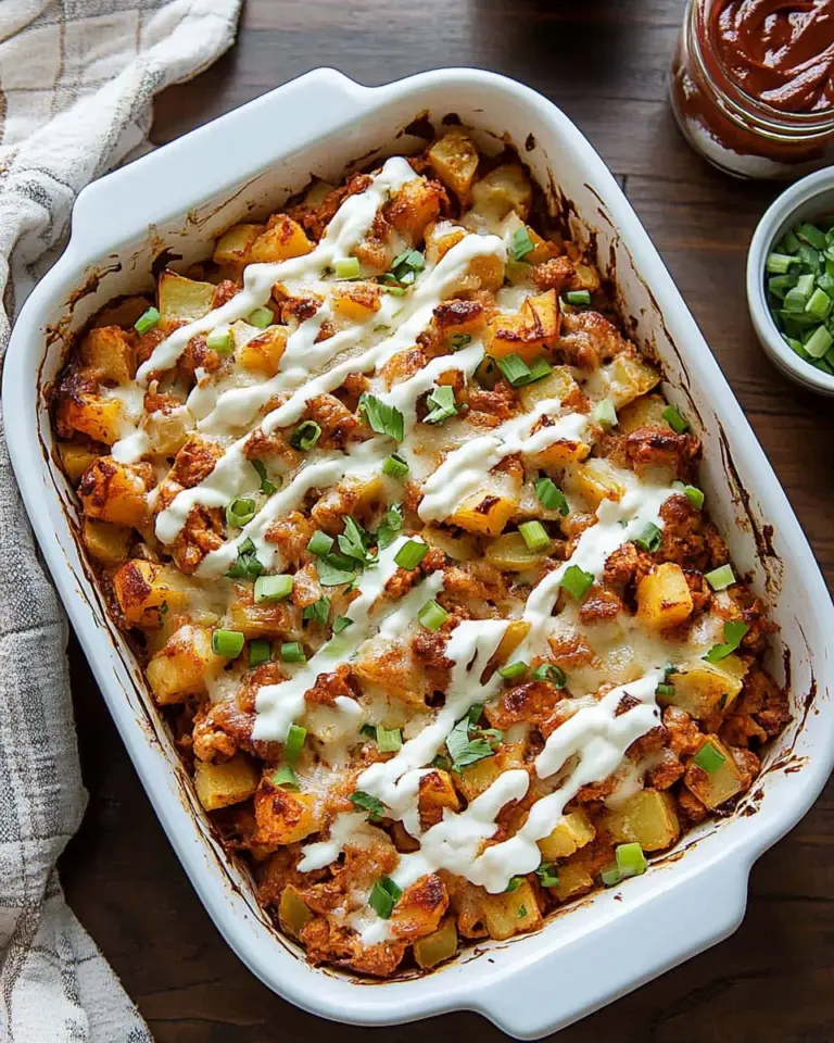 Buffalo Chicken Roasted Potato Bake