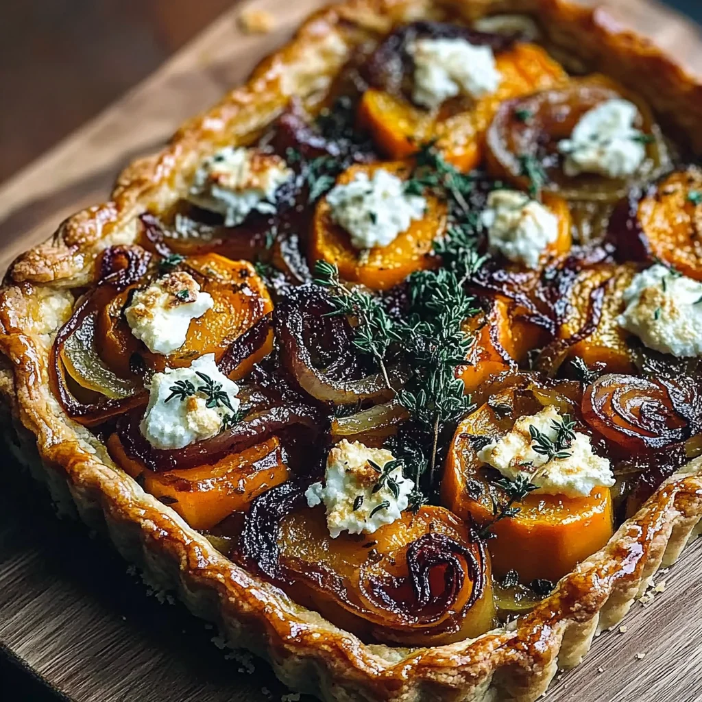 Caramelized Onion Butternut Squash Tart