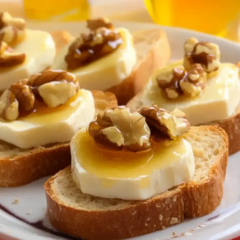 Crostini al brie, miele e noci