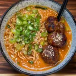 General Tso’s Meatball Ramen