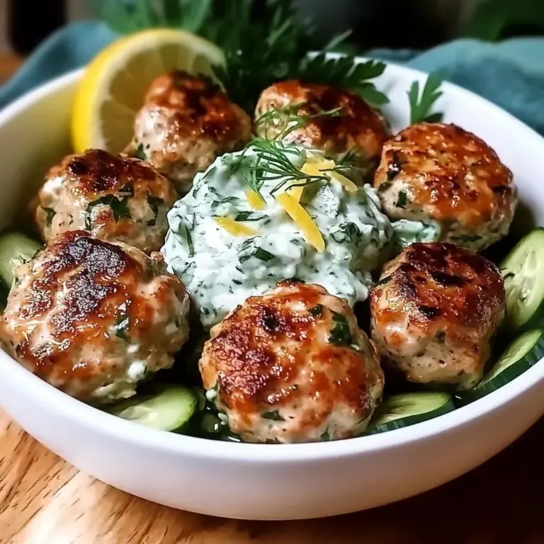 Greek Chicken Meatballs with Tzatziki Sauce