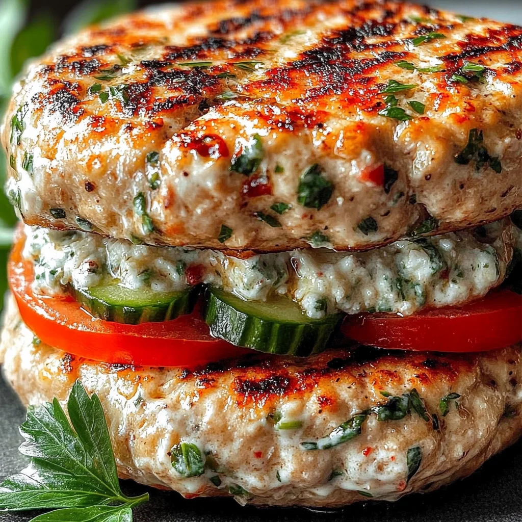 Juicy Greek Chicken Burgers with Tzatziki Bliss