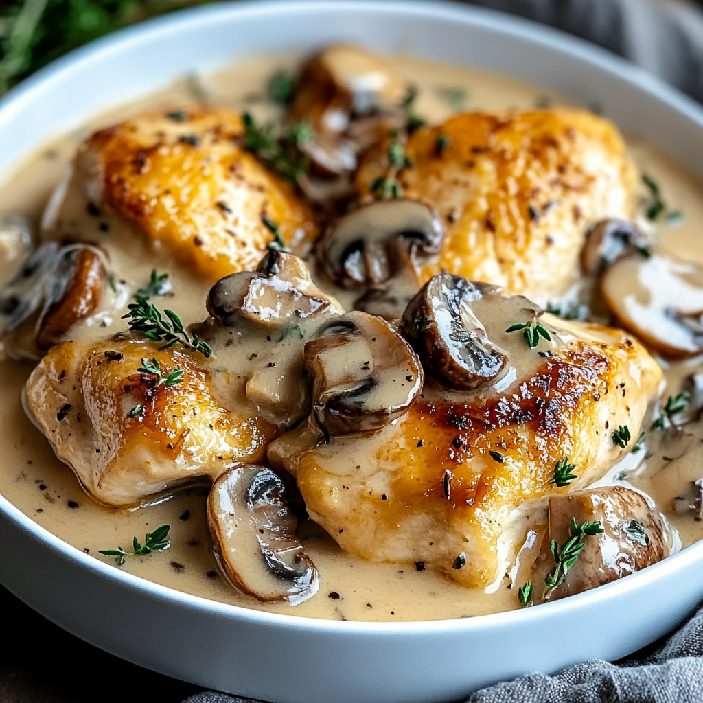 Savory Chicken in a Creamy Asiago Mushroom Sauce : A Comforting Classic to Add to Your Weekly Rotation