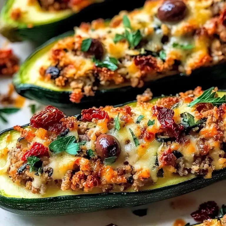 Baked Mediterranean Stuffed Zucchini Boats