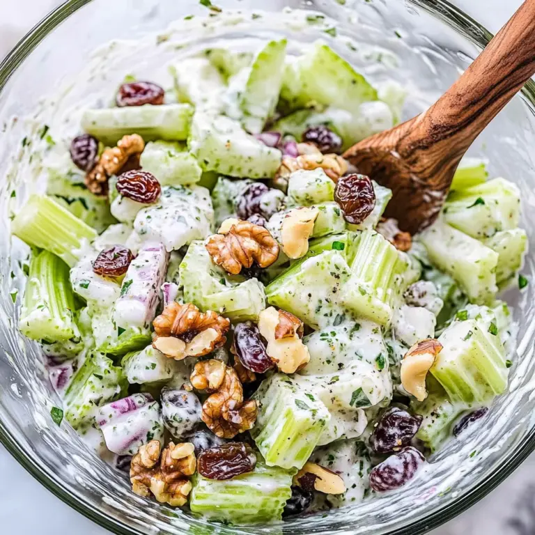 Creamy Celery Salad with Walnuts and Raisins