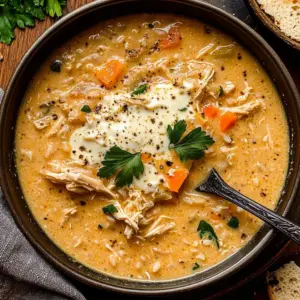 Creamy White Chicken + Rice Soup
