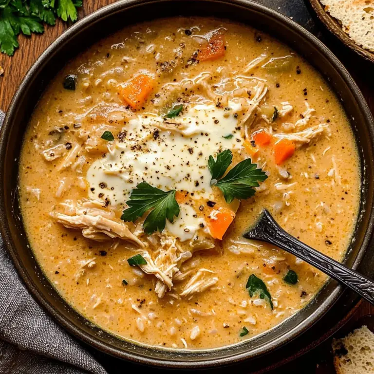 Creamy White Chicken + Rice Soup