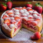 Easy Strawberry Cake with Strawberry Sauce