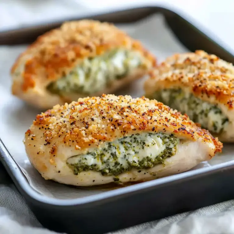 Healthy Pesto Stuffed Chicken Breast