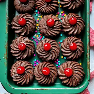 Piped Chocolate Butter Cookies