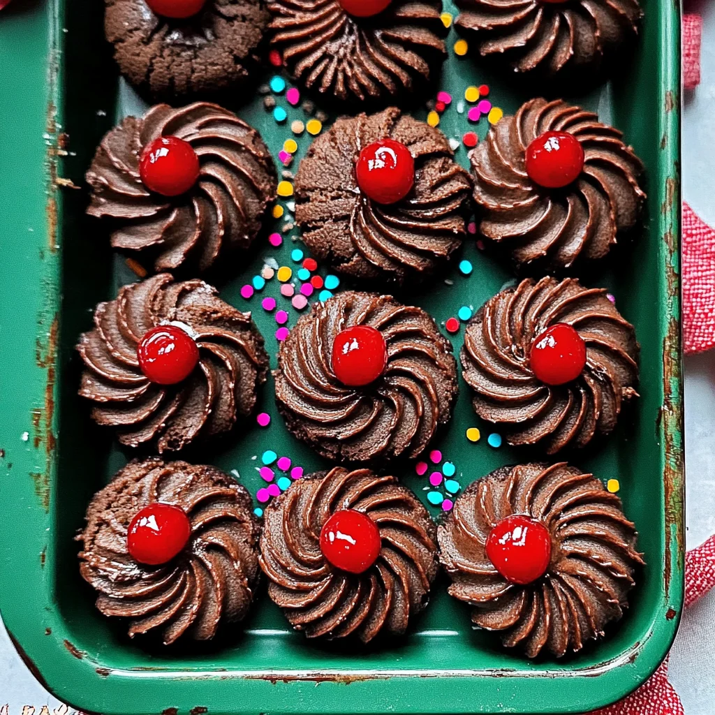 Piped Chocolate Butter Cookies
