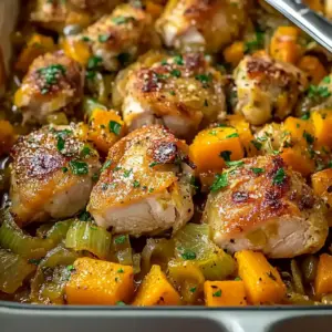 Roasted Chicken Leek and Butternut Squash Bake - Alrightwithme